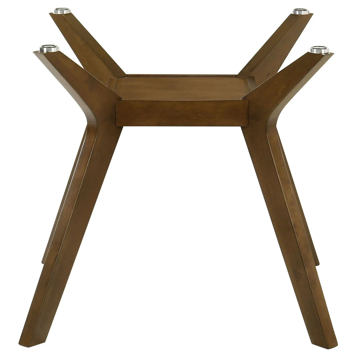 Paxton Square Wood Dining Table Base | 41.25 x 41.25 x 29 in | Rubberwood & Glass | Brown