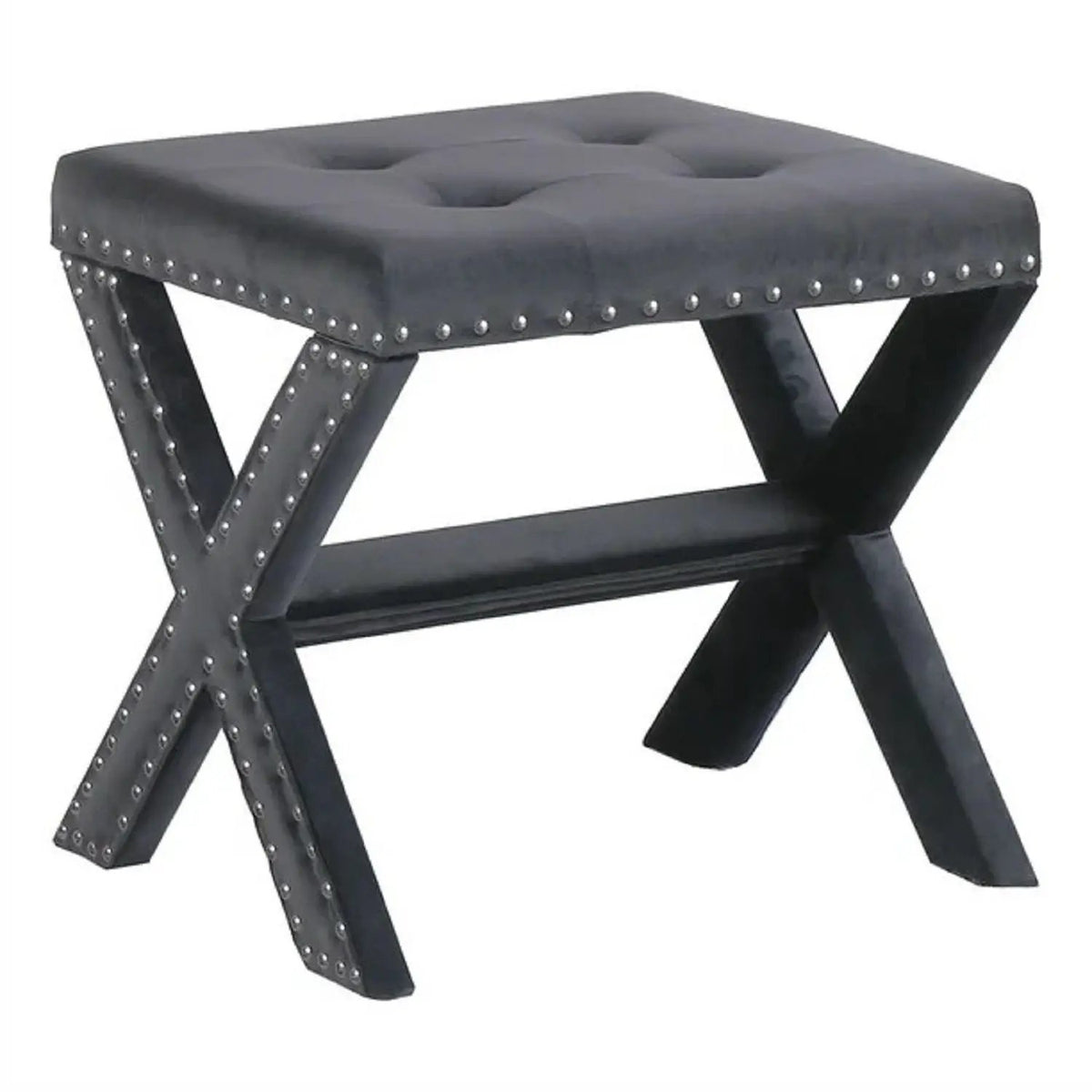 Upholstered Accent Bench | Nailhead Trim | Tufted Seat Cushion