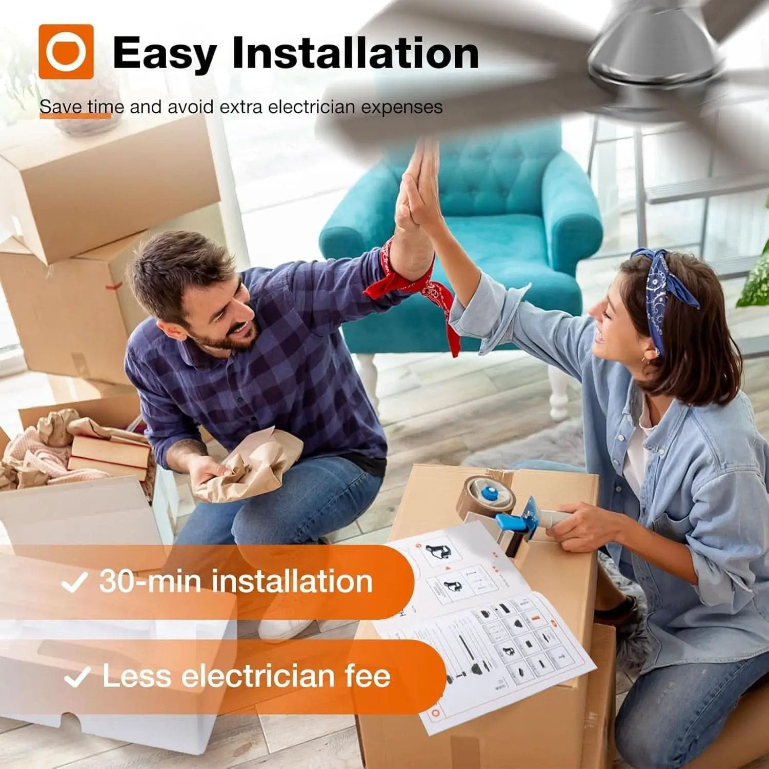 42 Inch Remote Ceiling Fan With Dimmable Light Indoor from PriceLows™