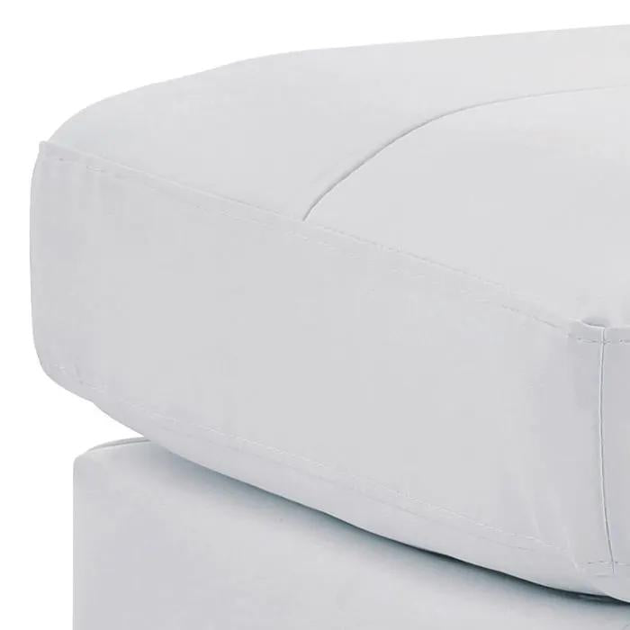 Tufted Ottoman | Compact Two Seater | White Finish | 23 In