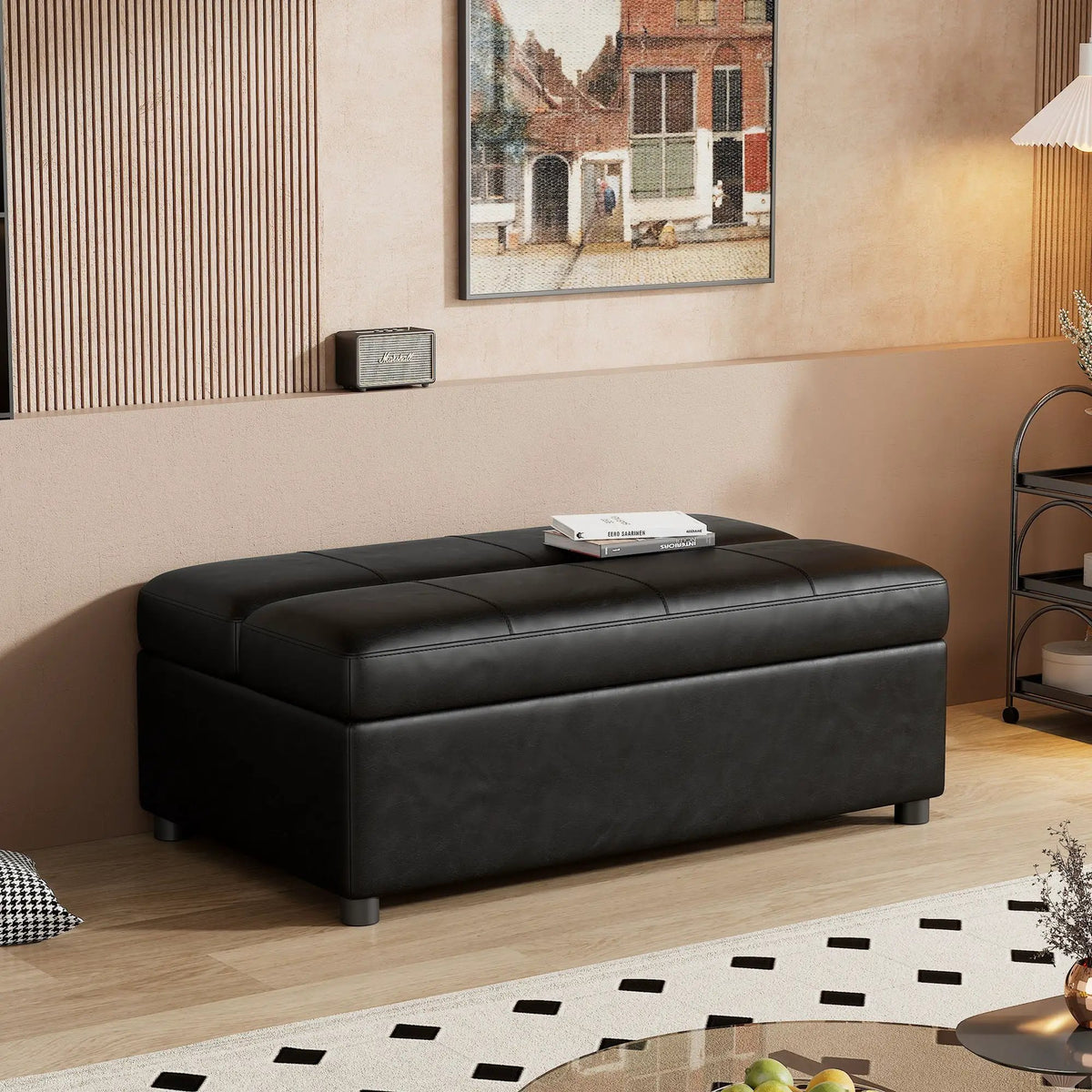 Twin Size Folding Ottoman Sleeper Bed | Includes Mattress | Convertible Guest Bed | High-Density Foam