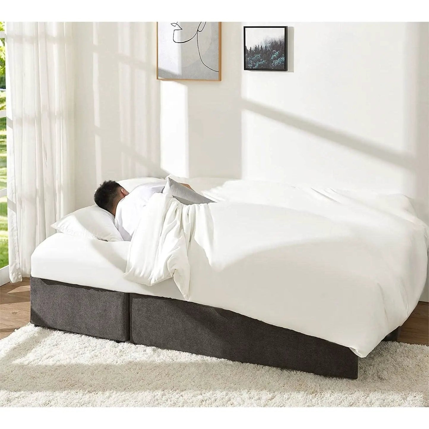 Gray Sectional Sleeper Sofa With Storage Chaise Bed from PriceLows™