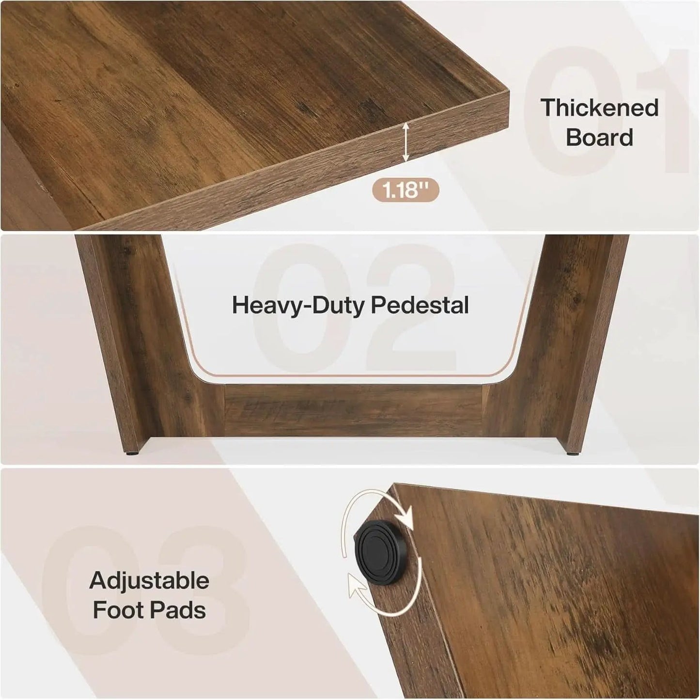 71 Inch Brown Executive Wood Computer Desk For Home Office from PriceLows™