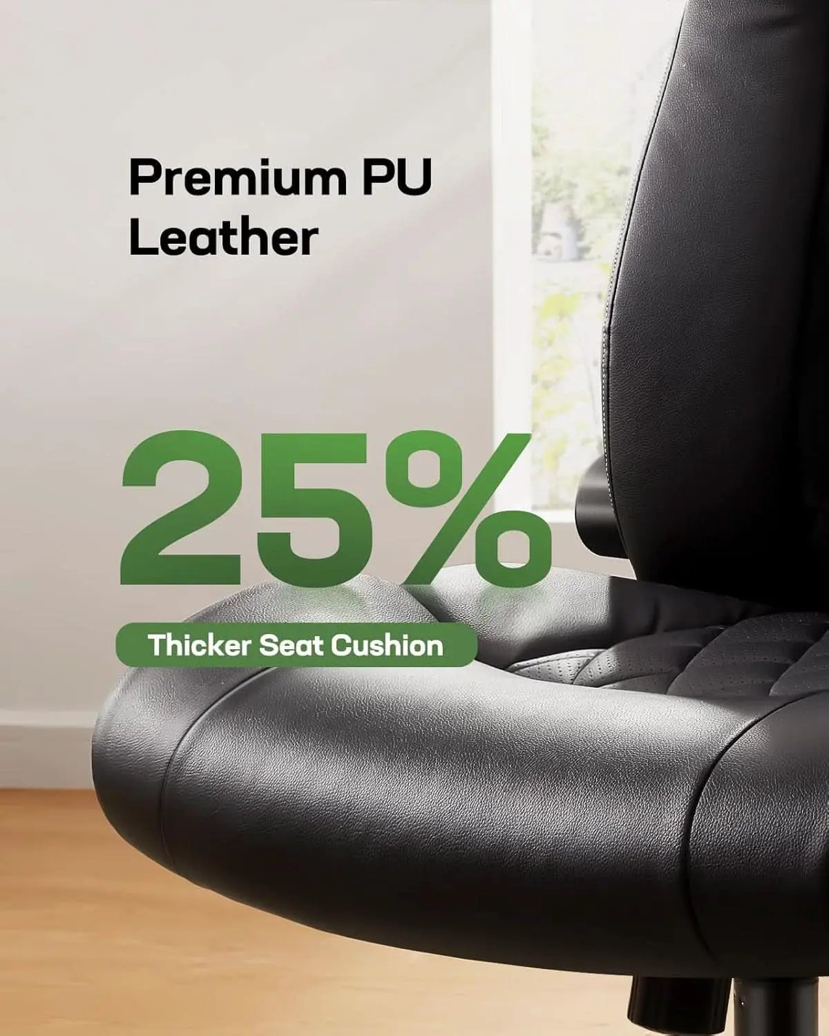Executive Office Chair With Flip Up Armrests PU Leather Black from PriceLows™