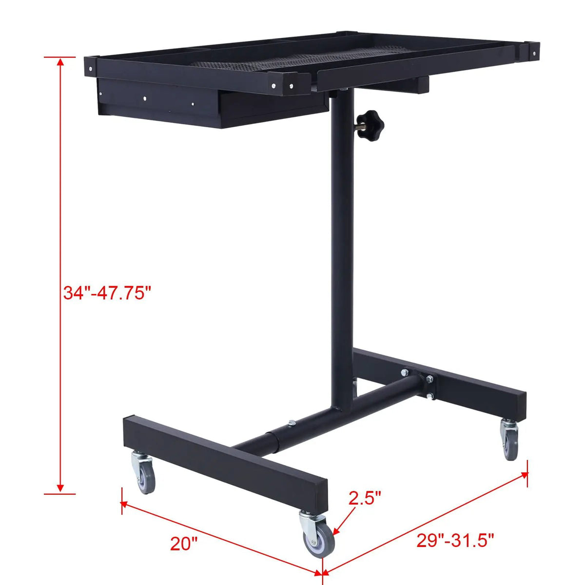 Adjustable Work Table | Tear Down Portable Design | Storage Drawer | 34 To 47.75 Inch Height