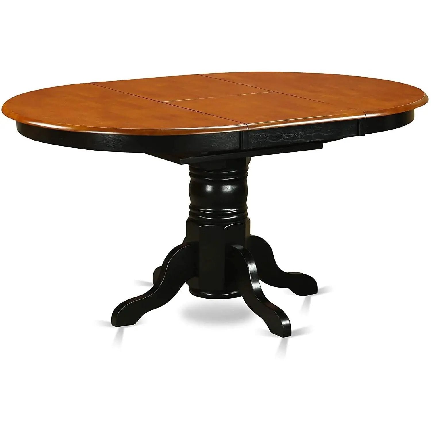 Wooden Oval Kitchen Table Black Finish With Cherry Top from PriceLows™