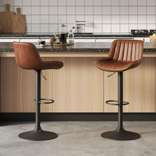 Mid Century Modern Adjustable Height Swivel Bar Stools from PriceLows™