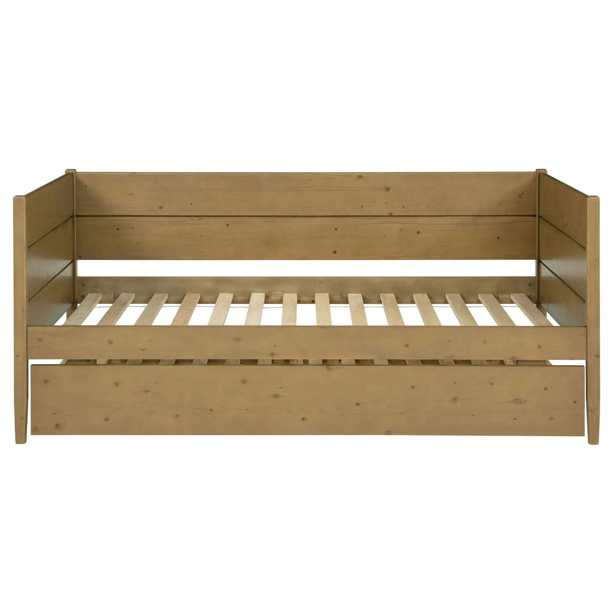 Calinda Wood Twin Daybed With Trundle | 81 x 42 x 35 in | Pine Wood & Mdf | Natural