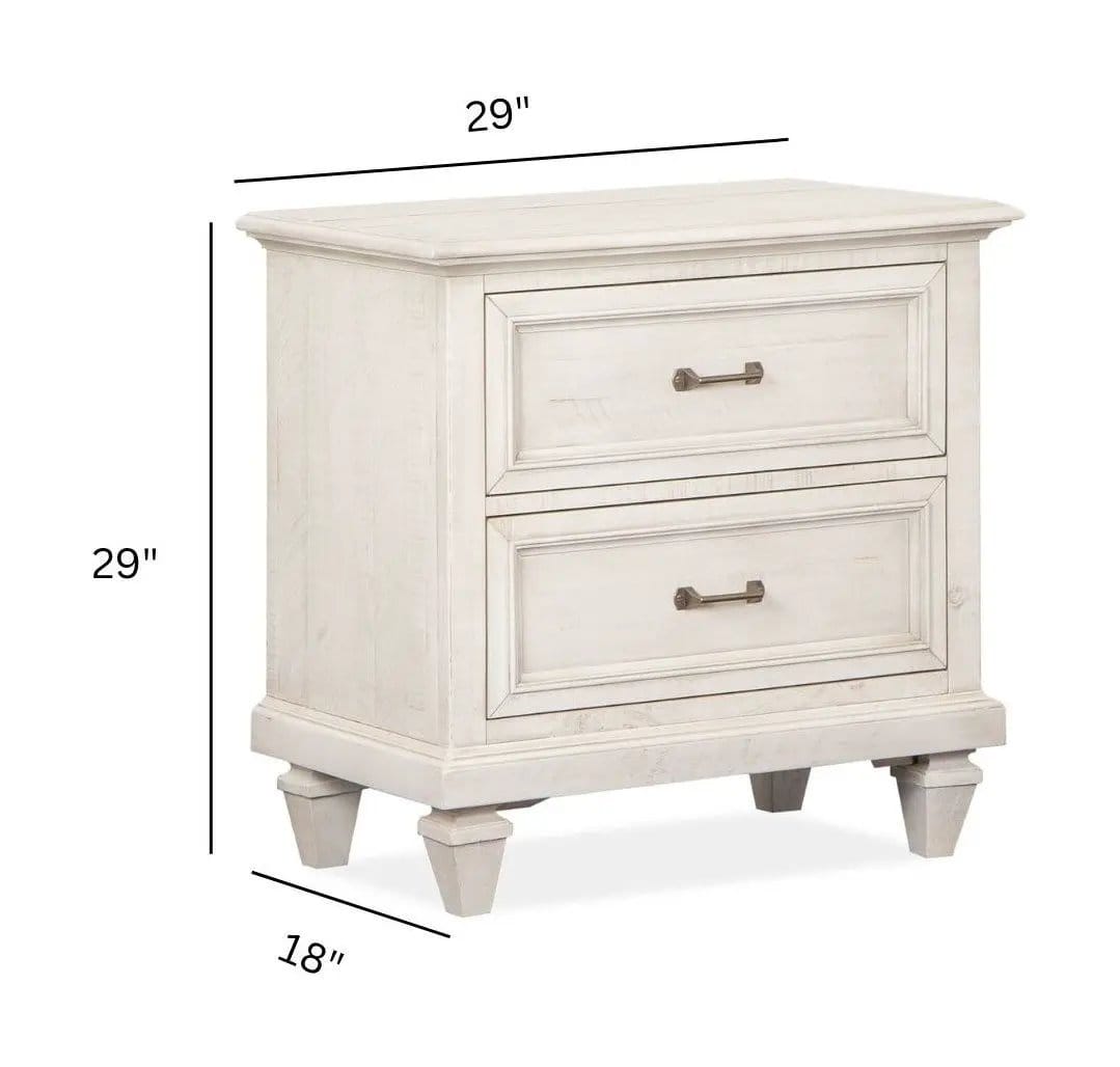 Newport Drawer Nightstand | 18 x 29 x 29 in | Veneer & Wood | Alabaster