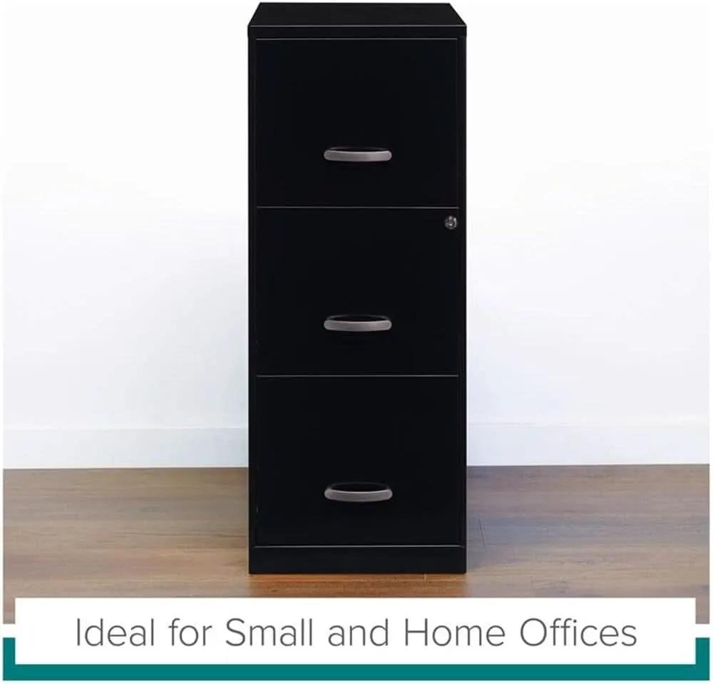 Cooper 3-Drawer Letter File Cabinet Black for Office from PriceLows™