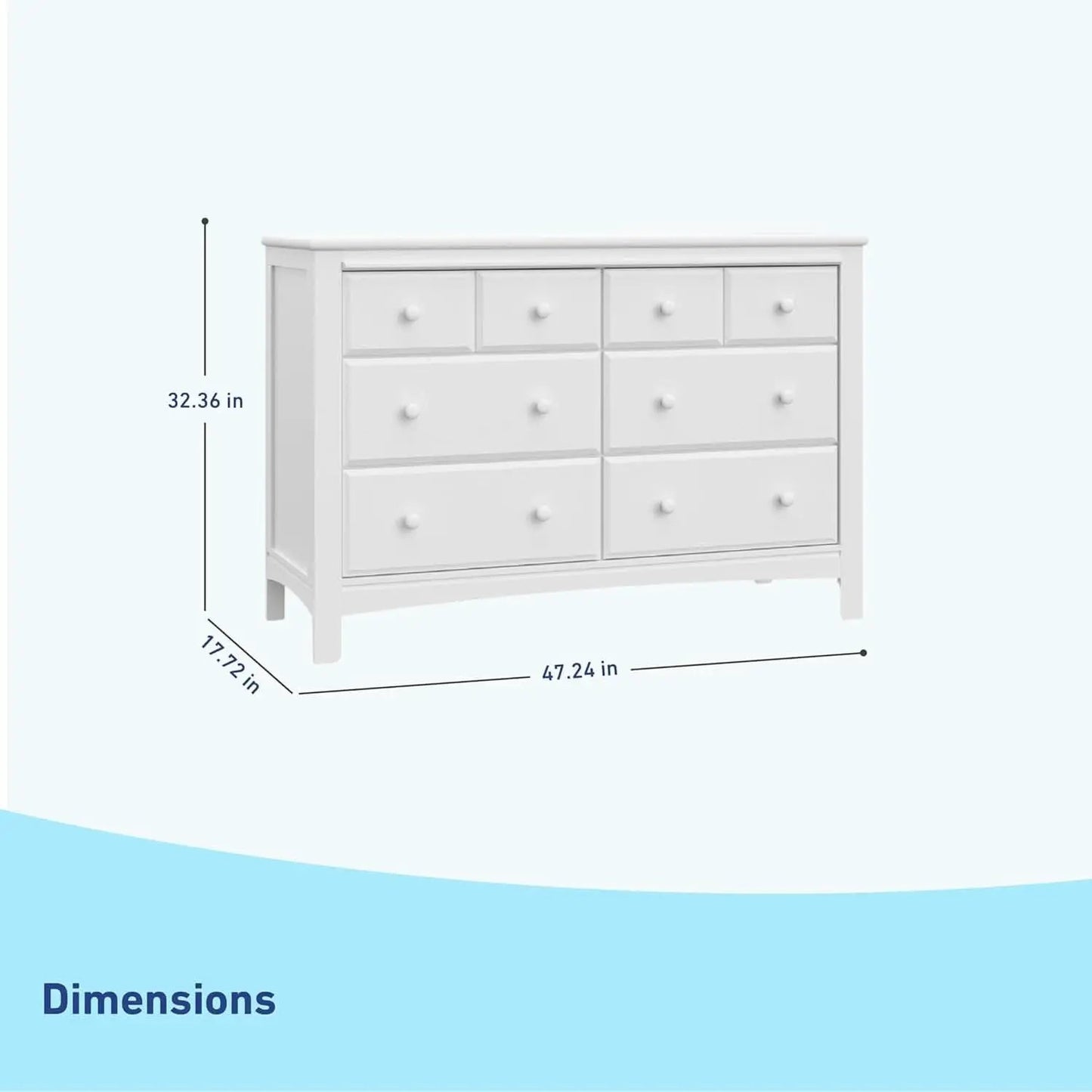 White Six Drawer Dresser For Nursery Organization Solutions from PriceLows™