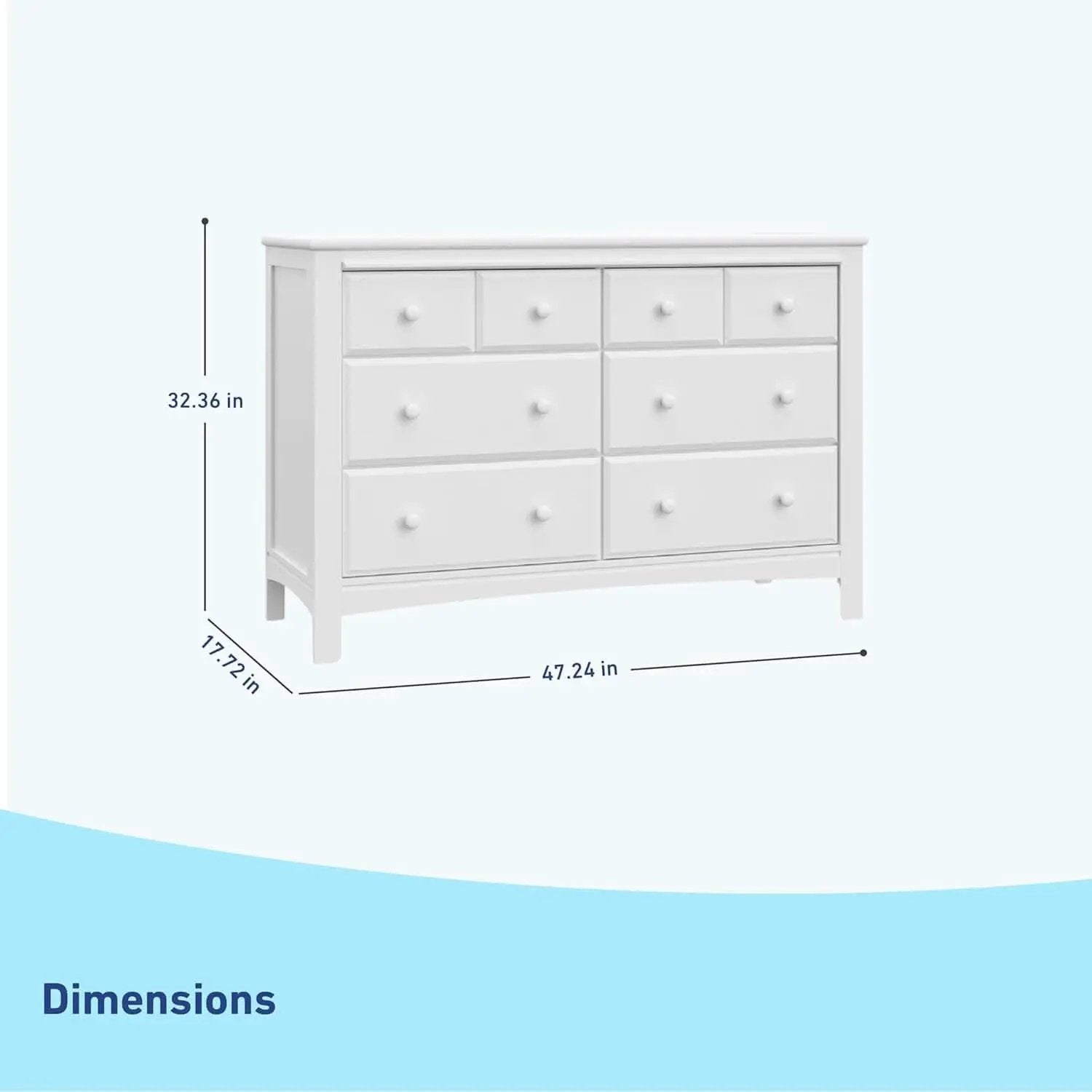 White Six Drawer Dresser For Nursery Organization Solutions from PriceLows™