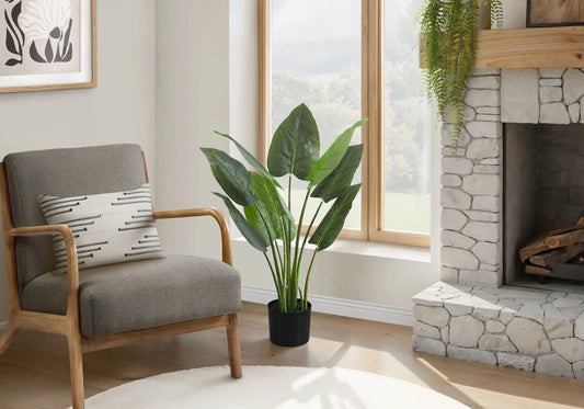 37 Inch Artificial Aureum Tree | 9 Real Touch Leaves | Indoor Faux Floor Plant | Potted