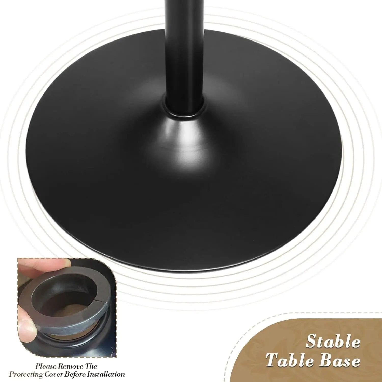 Height Adjustable Round Black Pub Tabletop Outdoor from PriceLows™