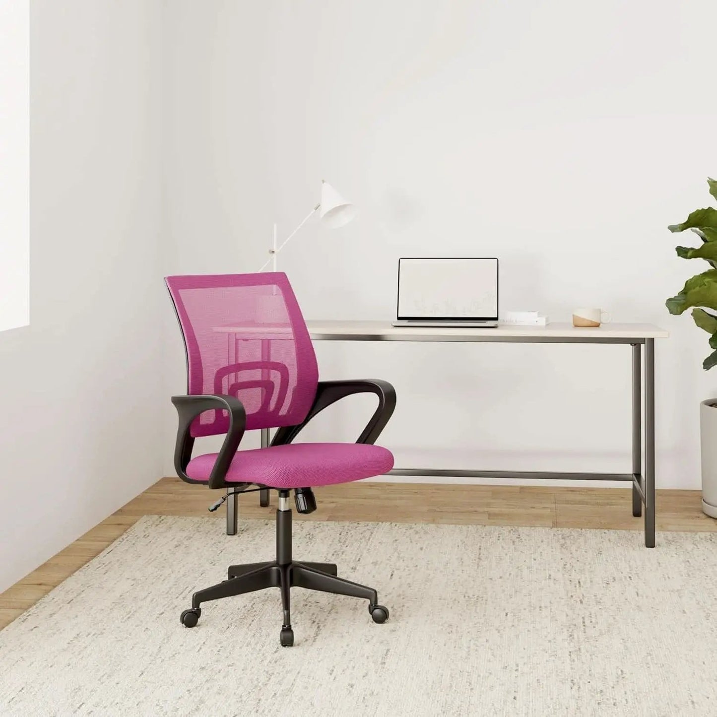 Pink Ergonomic Mesh Office Chair With Lumbar Support And Height Adjustable from PriceLows™