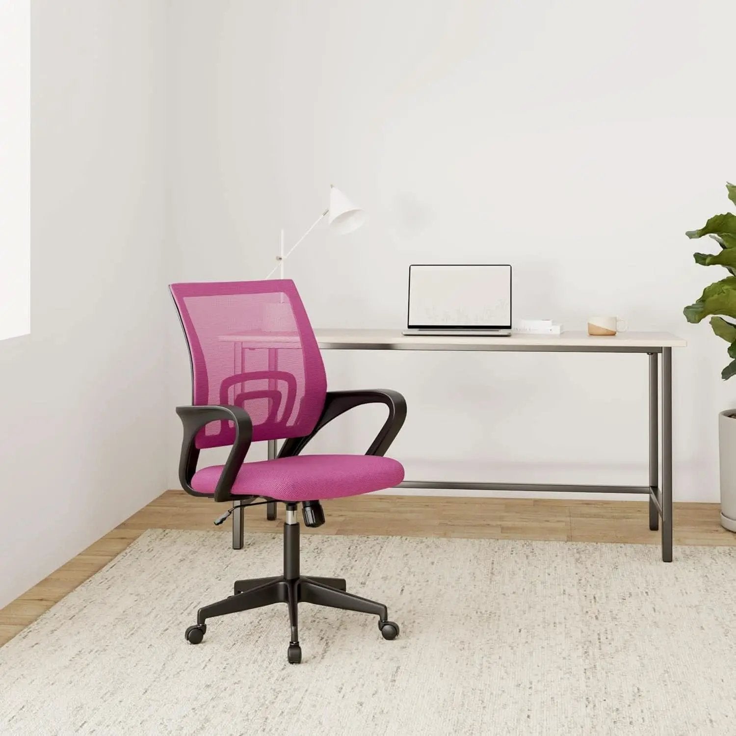 Pink Ergonomic Mesh Office Chair With Lumbar Support And Height Adjustable from PriceLows™