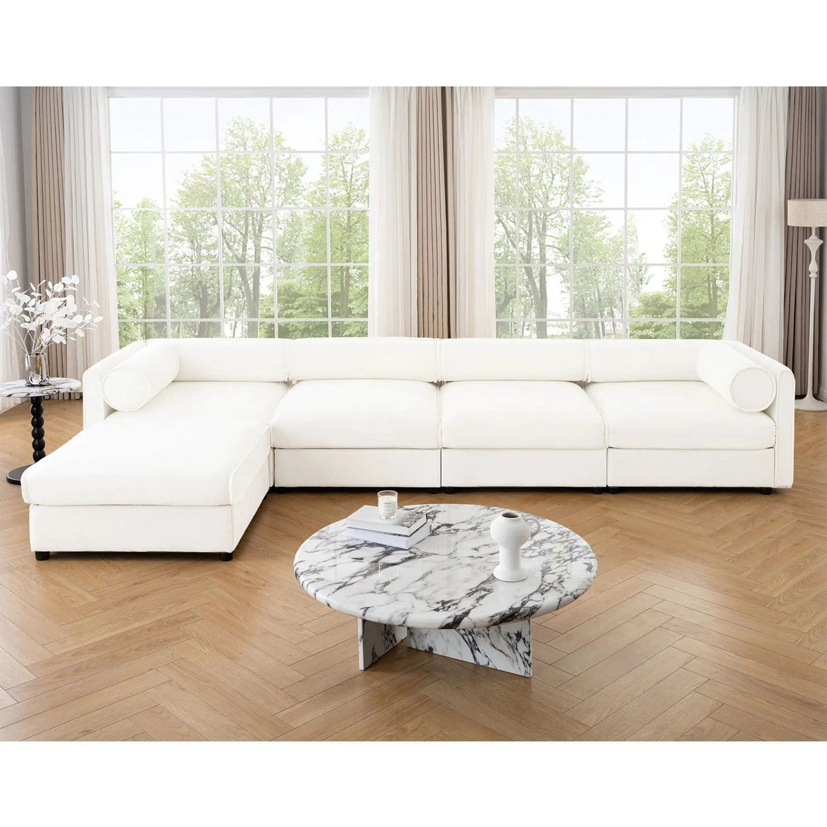 Contemporary Elegant Sofa With Storage And Ottoman 2 Piece Living Room Set | 2 Piece Living Room Set | Living Room Furniture | Living Room