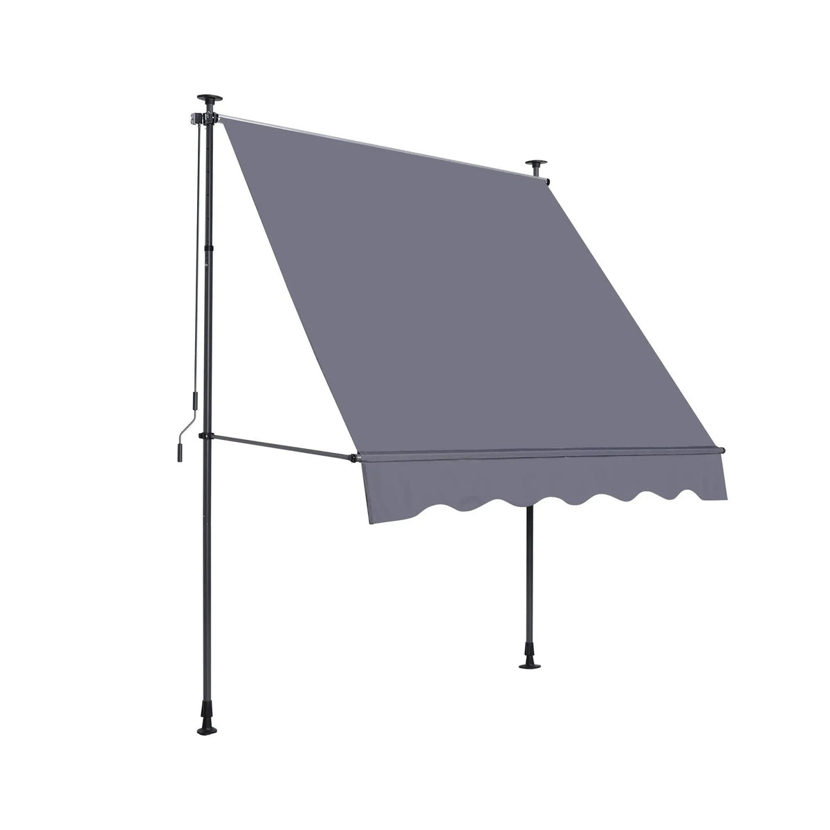 Manual Retractable Patio Awning | Waterproof UV Shield | Rustproof Steel Frame