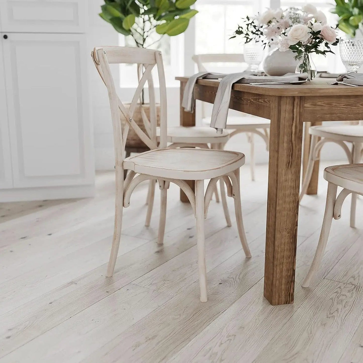 Rustic Brown Solid Wood Dining Table 46x30 Seats 4 from PriceLows™