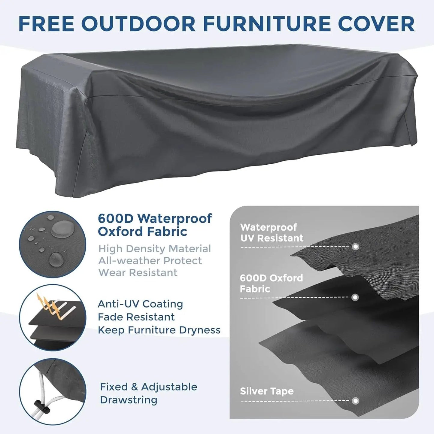 7 Piece Outdoor Sectional Patio Set With Waterproof Cover from PriceLows™