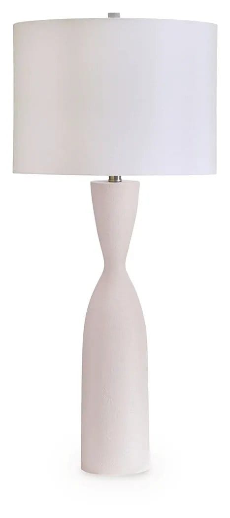 Davinford Poly Table Lamp | 16 x 16 x 36 in | Fabric | White