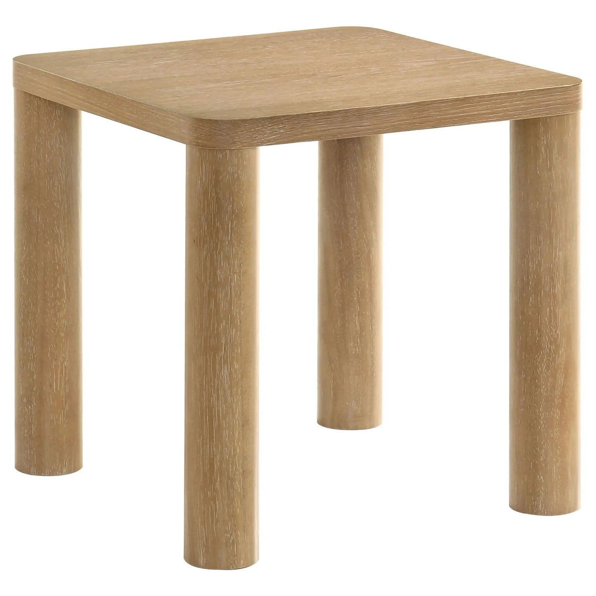 Castlewood Engineered Wood Accent Side End Table | 22 x 22 x 22 in | Engineered Wood | Light Oak