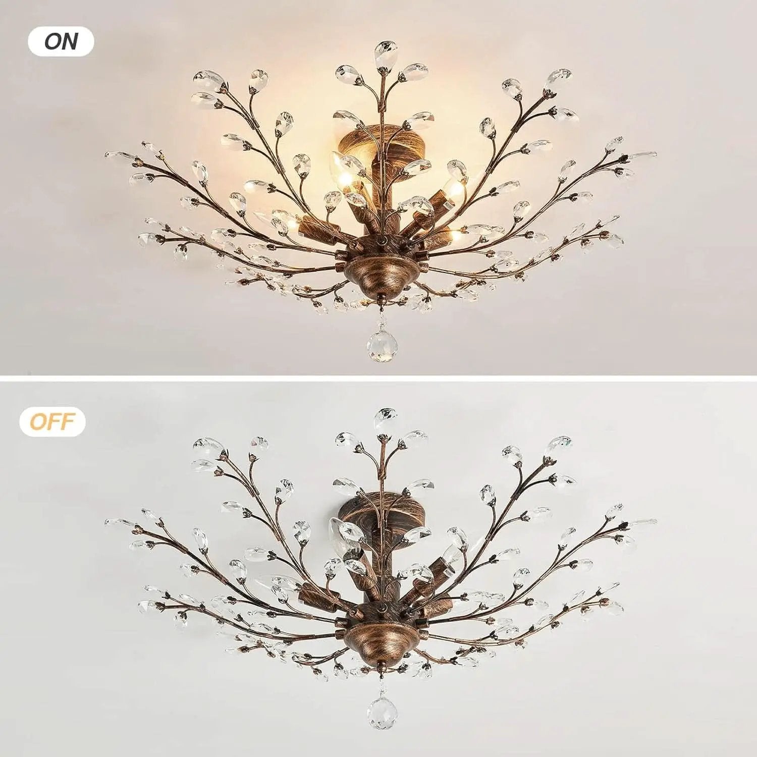 Bronze Five Light Vintage Crystal Chandelier Dimmable from PriceLows™