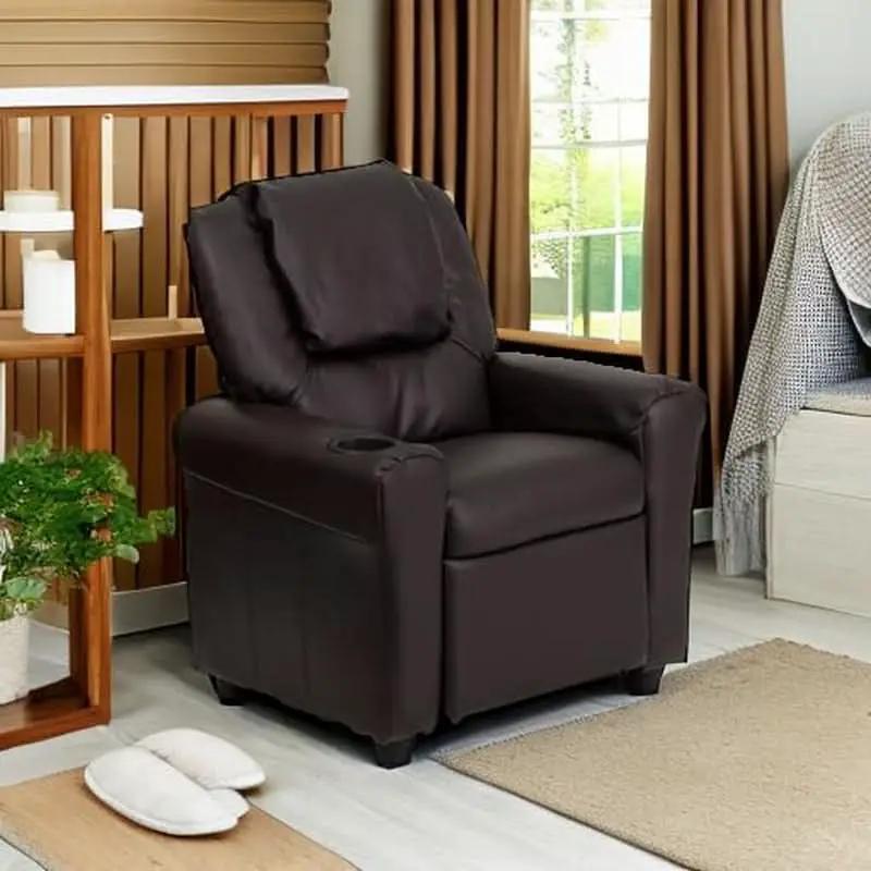 Vana Leathersoft Kids Recliner With Cup Holder And Headrest from PriceLows™