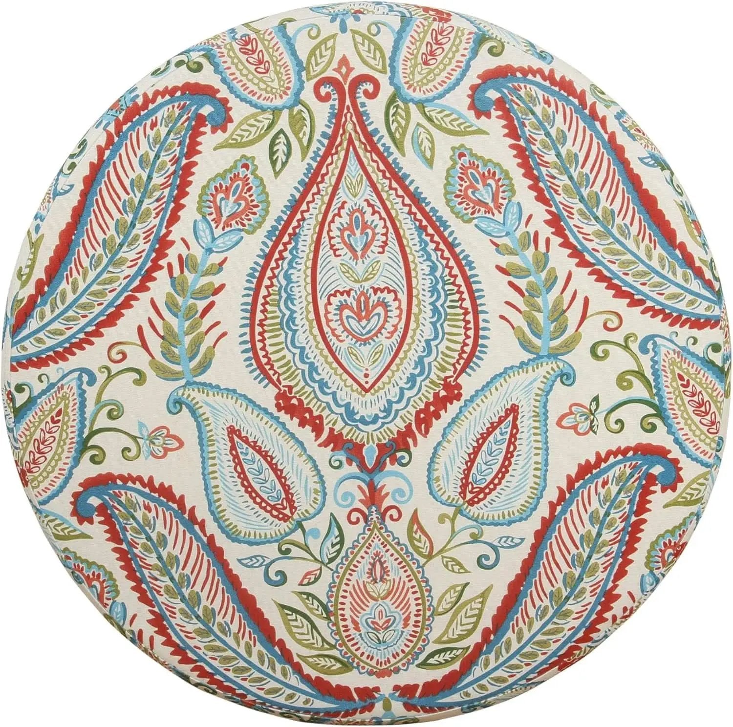 Large Upholstered Round Storage Ottoman Living Room from PriceLows™