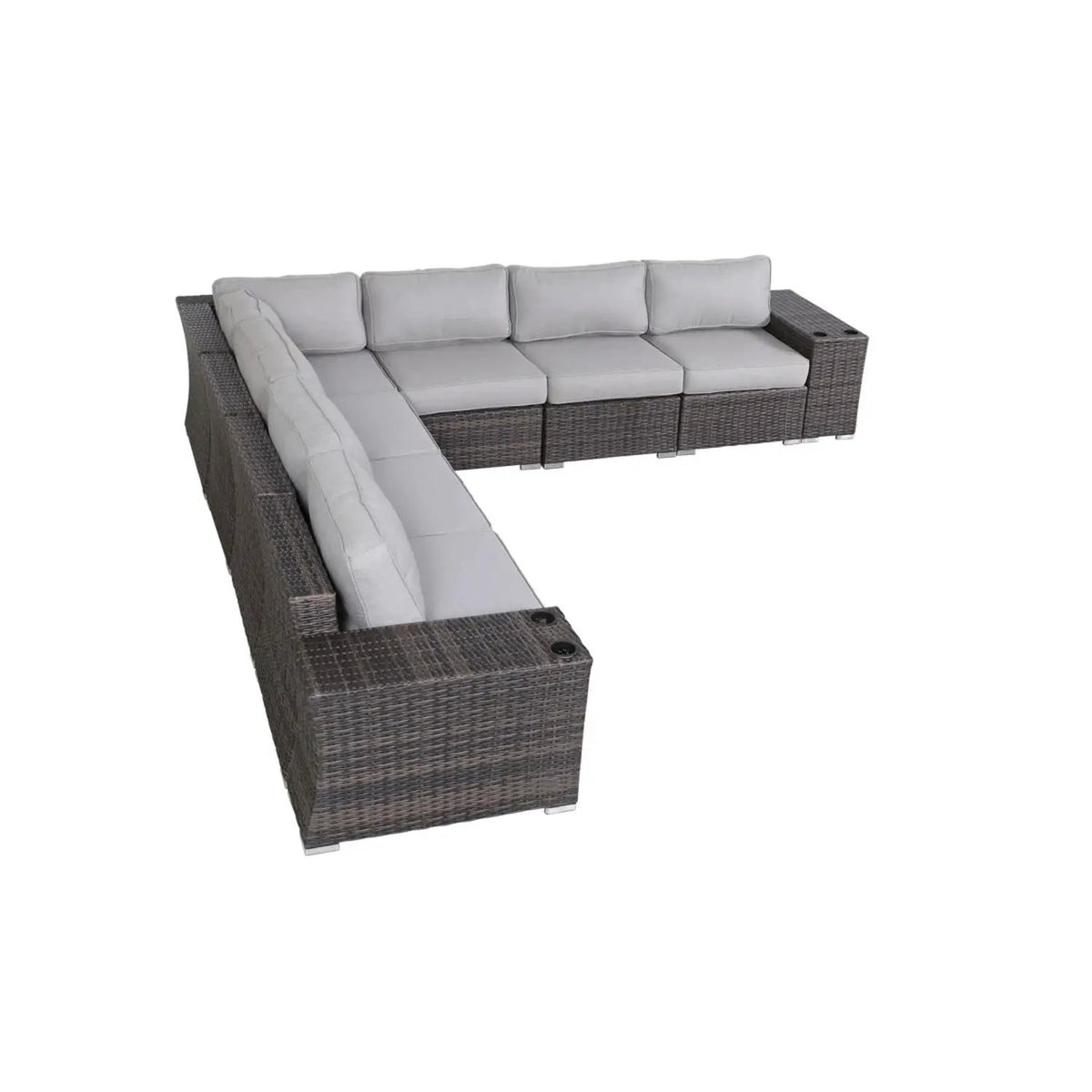 Rattan Sectional Sofa Set | Cushions Included | Durable Wicker Design | No Assembly Required
