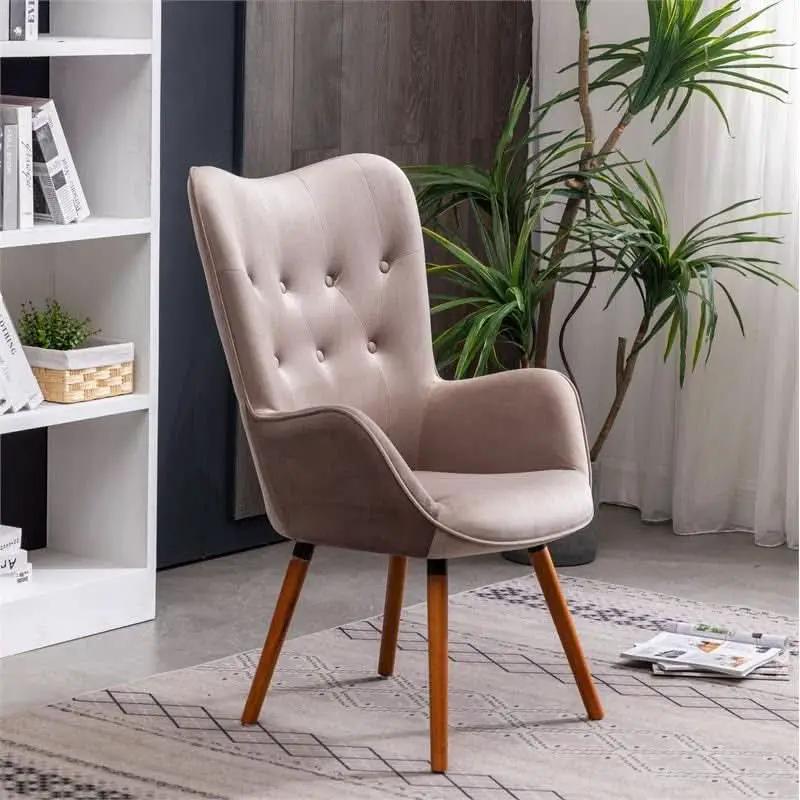 Contemporary Velvet Upholstered Accent Chair Chocolate from PriceLows™