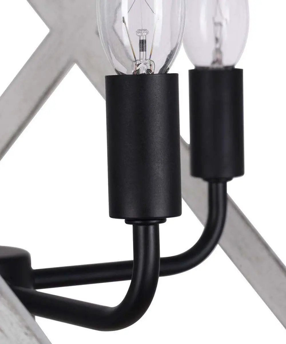 Cage Pendant Light | 4 Light | Distressed White | 16 Inch Width