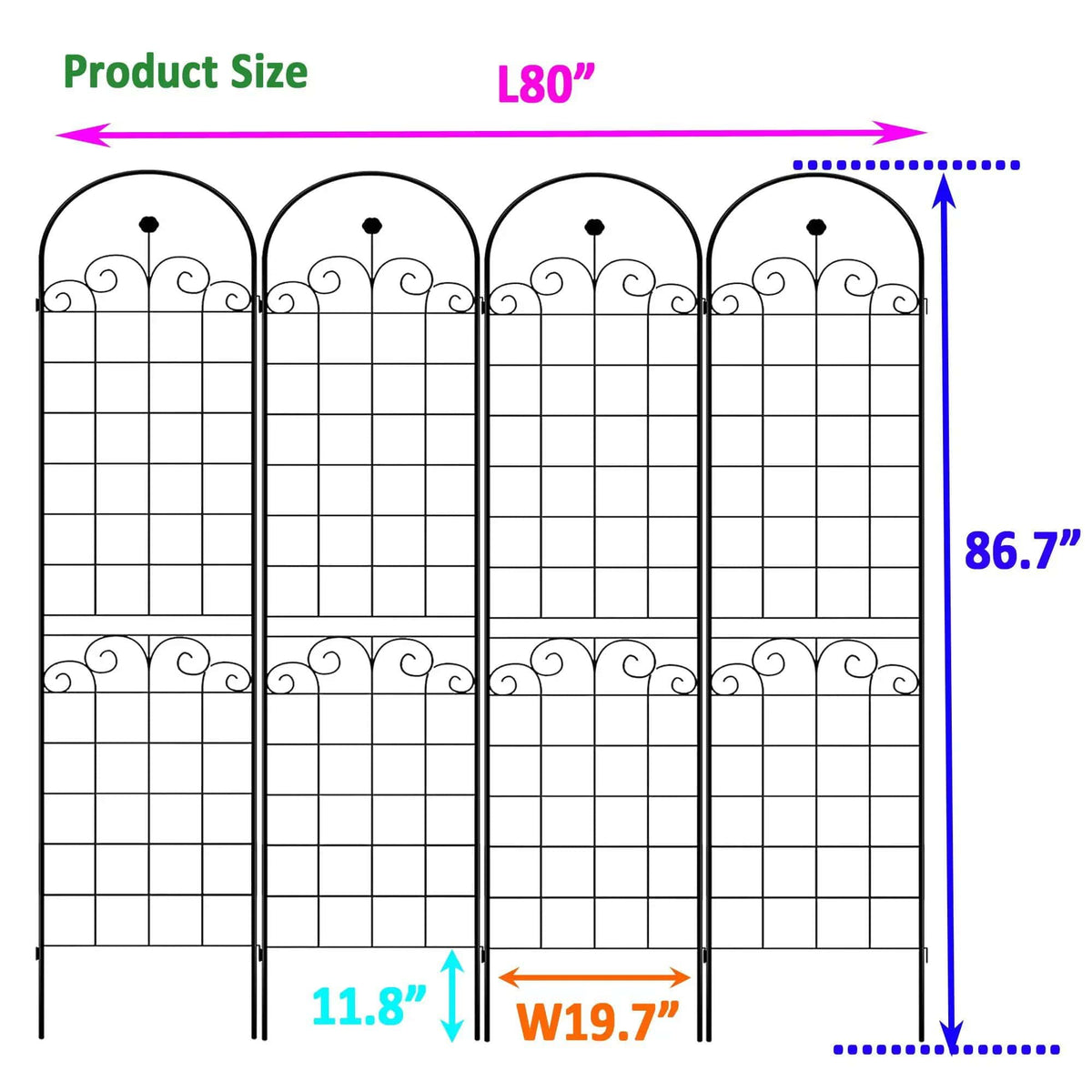 Metal Garden Trellis For Climbing Plants Outdoor Rustproof Plant Support Rose | Outdoor Decor | Metal | Outdoor Living
