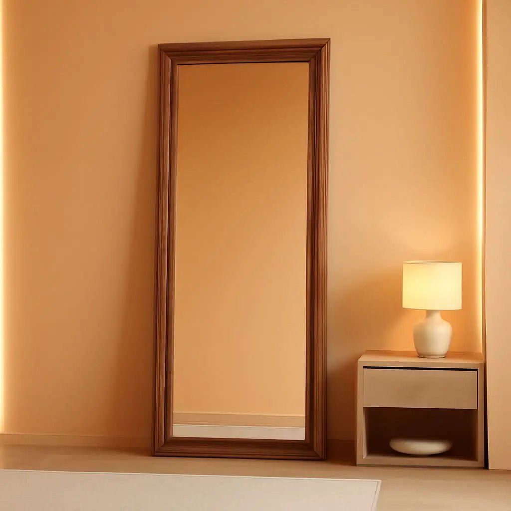 Rustic Farmhouse Full Length Mirror 64x21 Inch Wood Frame from PriceLows™