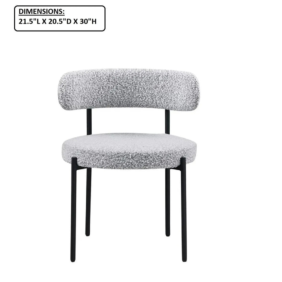 Upholstered Kitchen Chairs | Fabric Upholstery | Metal Legs | Set Of 2