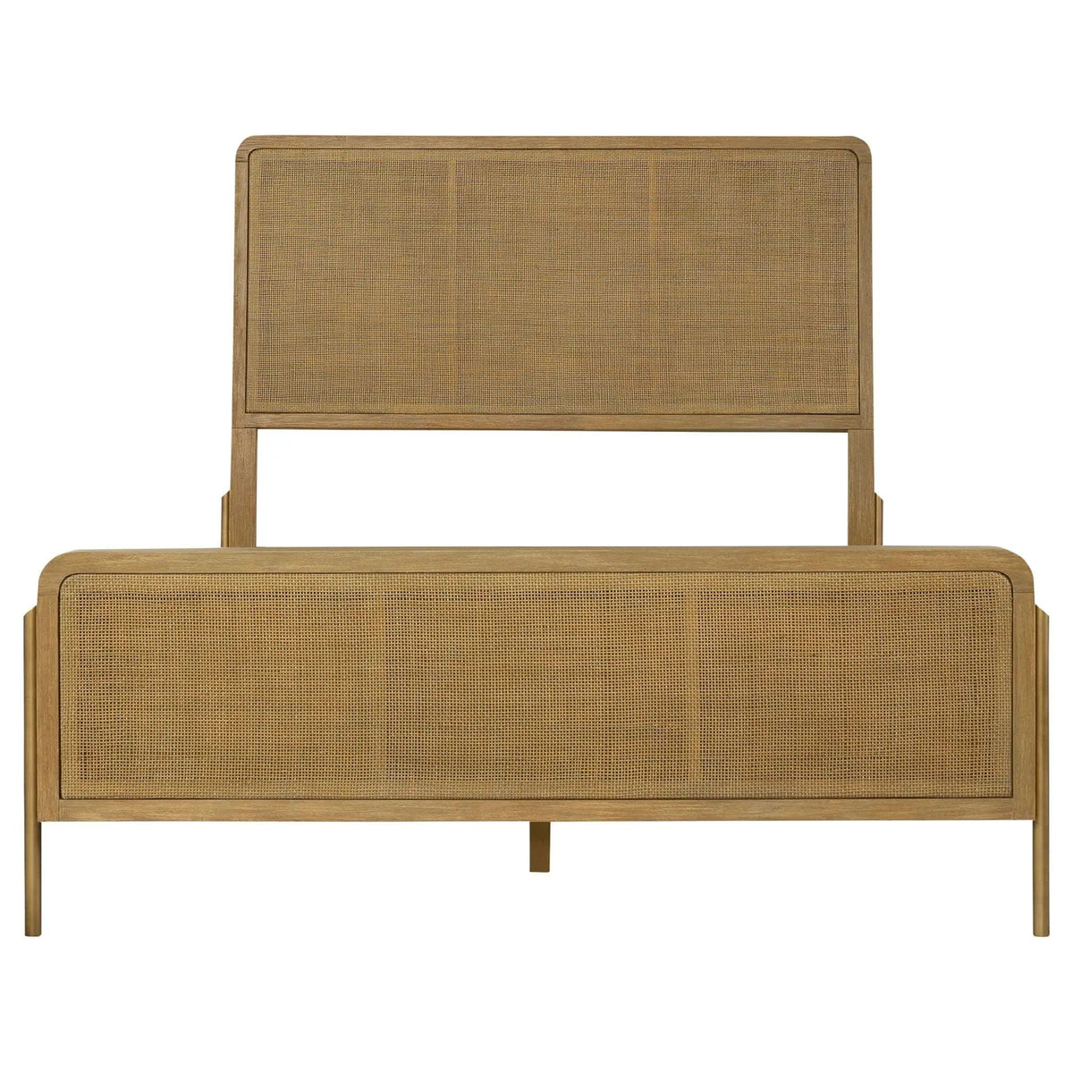 Arini Rattan Eastern King Panel Bed Sand Wash and | 81.25 x 91 x 56.25 in | Rattan & Metal | Natural