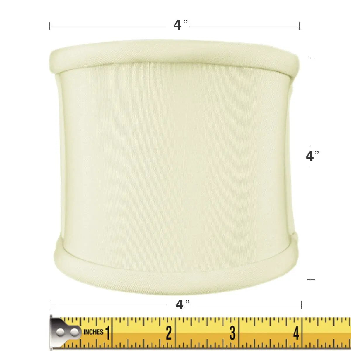 Clip On Sconce Lamp Shade | 4 Inch Half Shell | Shantung Fabric | Eggshell