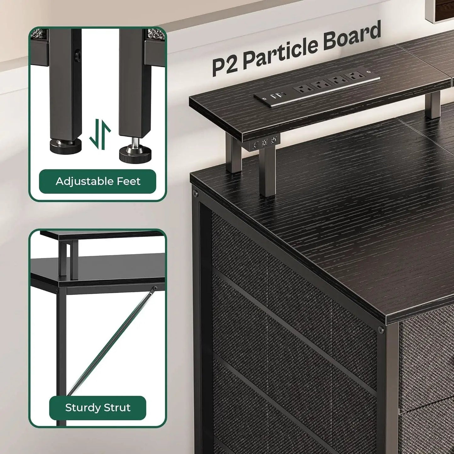 47 Inch Gaming Desk With LED Lights For Home Office from PriceLows™