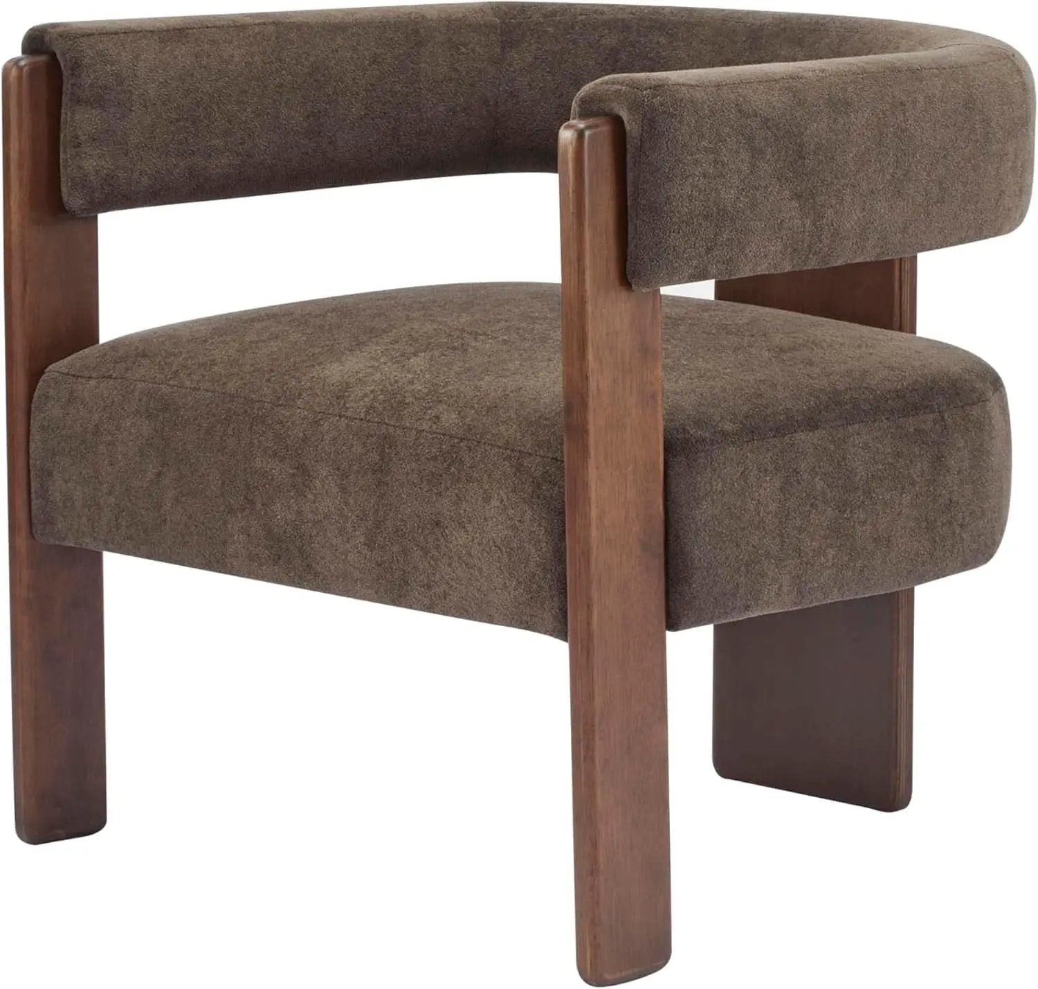 Dark Brown Velvet Upholstered Accent Chair Cushion from PriceLows™