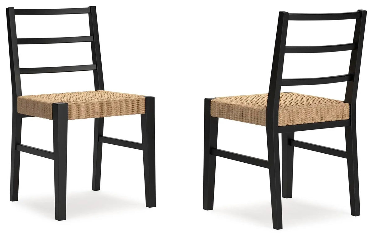 Isanti Dining Side Chairs | Set Of 2 | Light Brown And Black | Dining Room