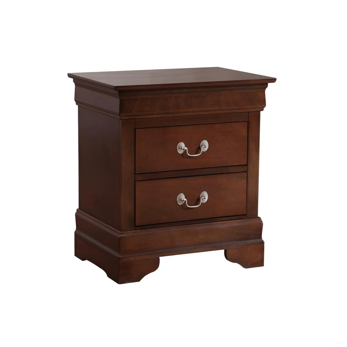 Louis Phillipe Nightstand | Traditional Wood Design | English Dovetailed Drawers | Metal Center Guides