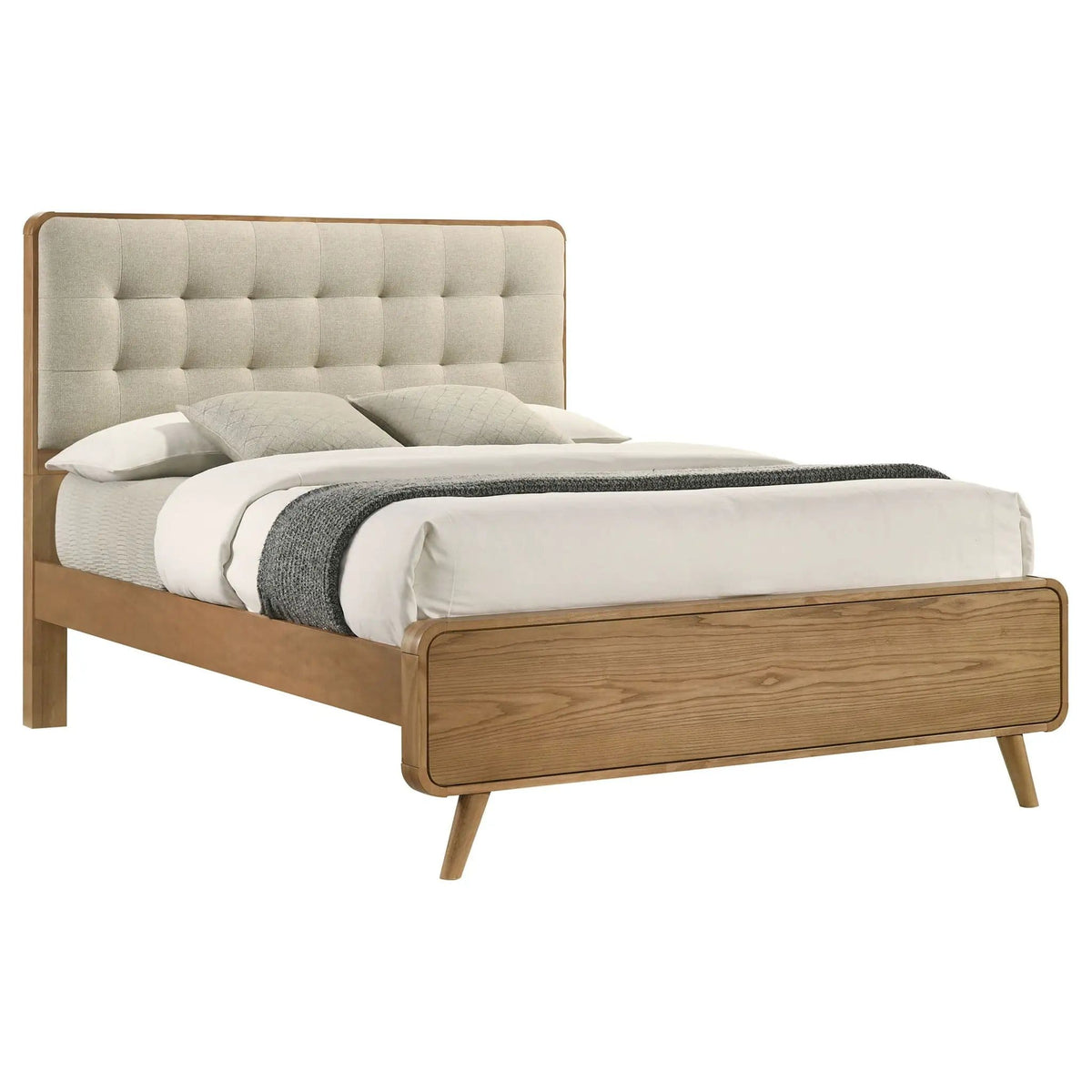 Robyn Wood Eastern King Platform Bed Light Ash | 78.25 x 86.5 x 53.25 in | Rubberwood & Engineered Wood | Bedroom