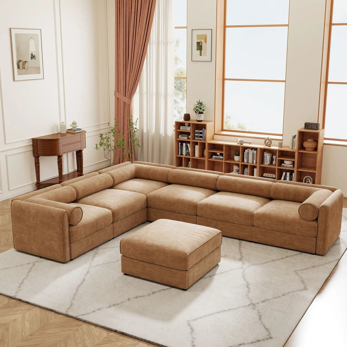Contemporary Elegant Sofa With Storage And Ottoman 2 Piece Living Room Set | 2 Piece Living Room Set | Living Room Furniture | Living Room