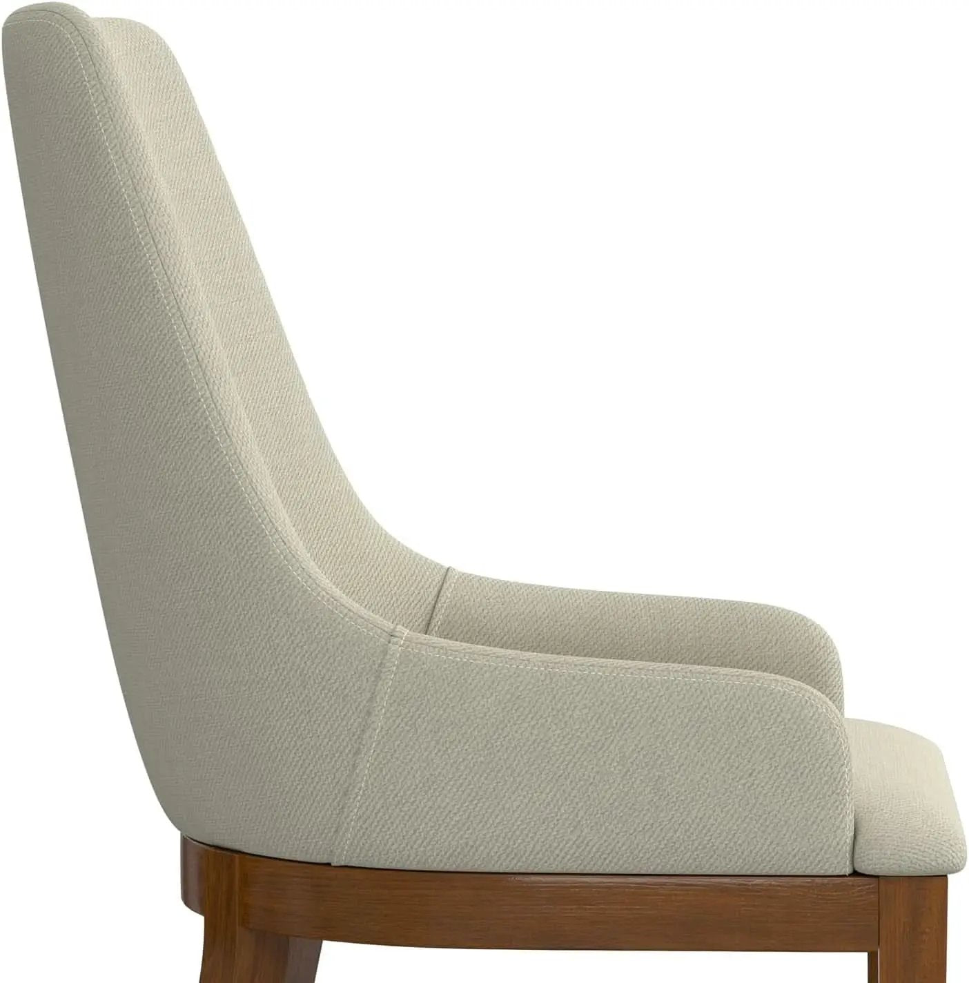 Stephanie Contemporary Dining Chair Set Of 2 In Natural Linen Look Fabric from PriceLows™