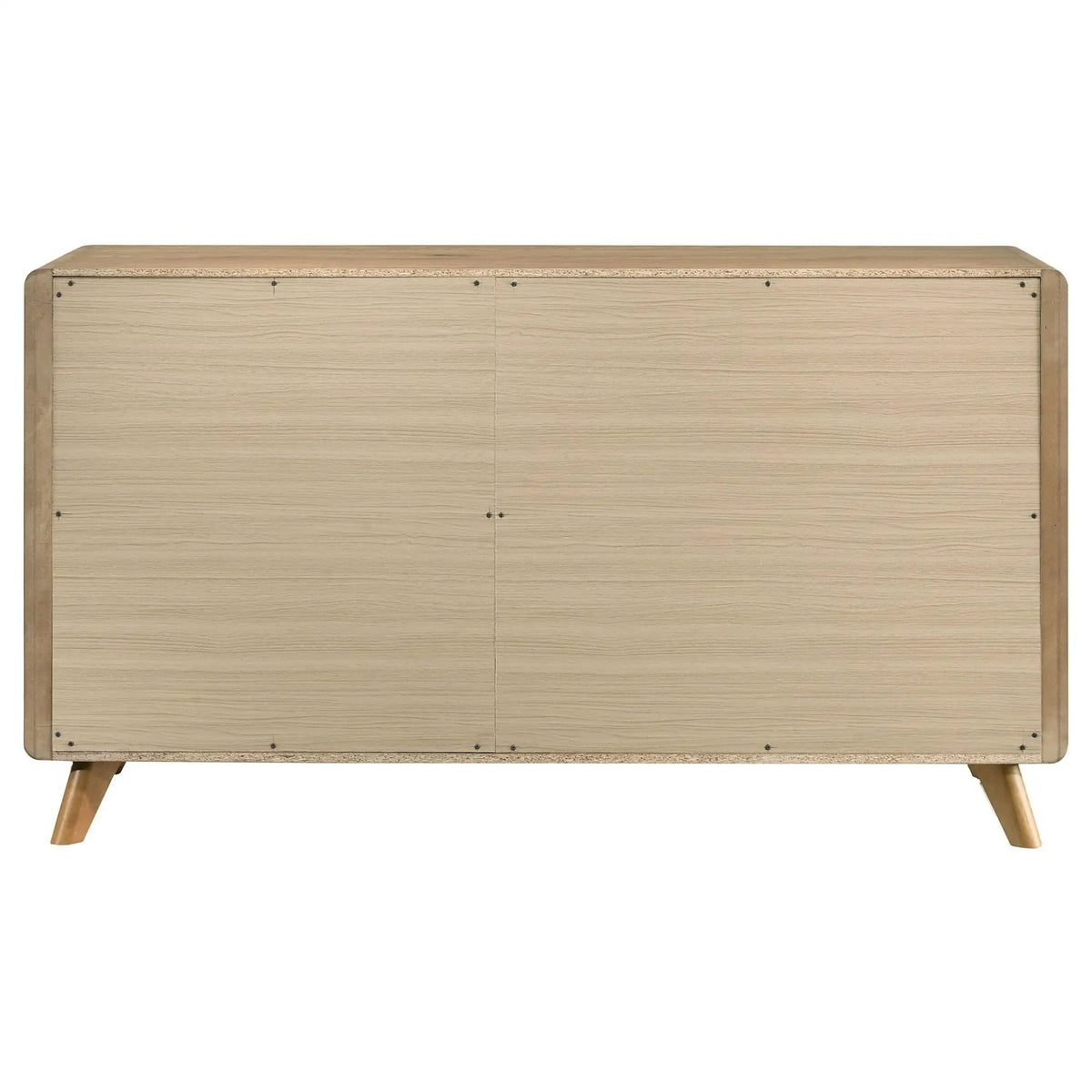 Bennett 6-drawer Bedroom Dresser Cabinet | 58.5 x 18.5 x 33.5 in | Rubberwood & Engineered Wood | Light Oak