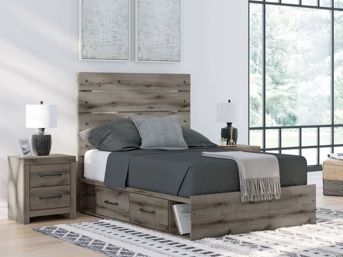Graystorm Panel Storage Bed | 2 Pieces | Bedroom Furniture | Bedroom