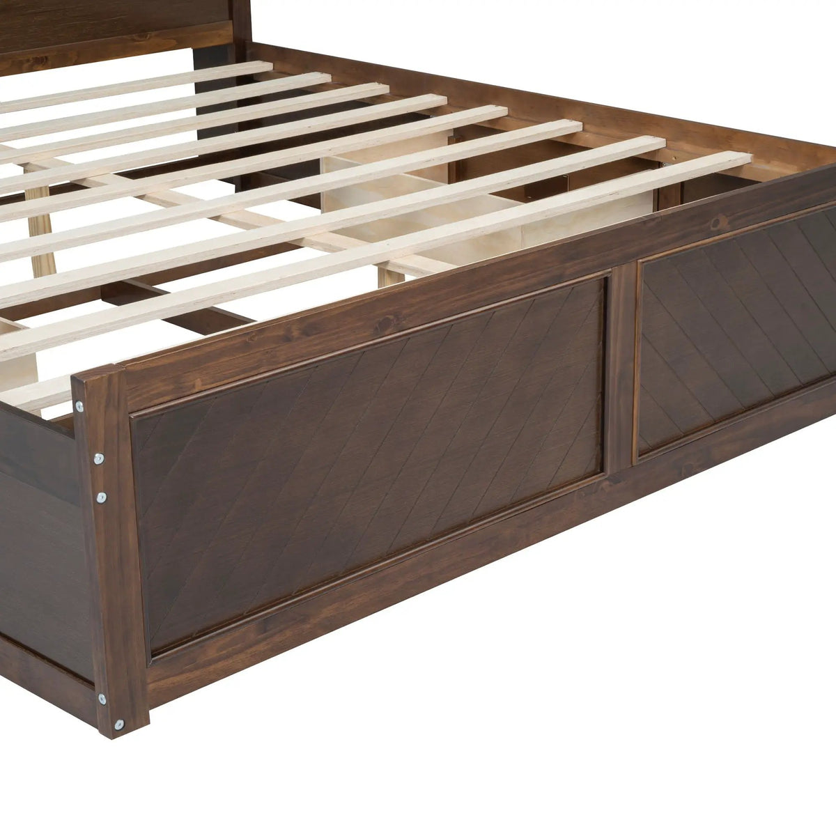 Platform Bed | Storage Headboard | USB Outlets | Solid Pine