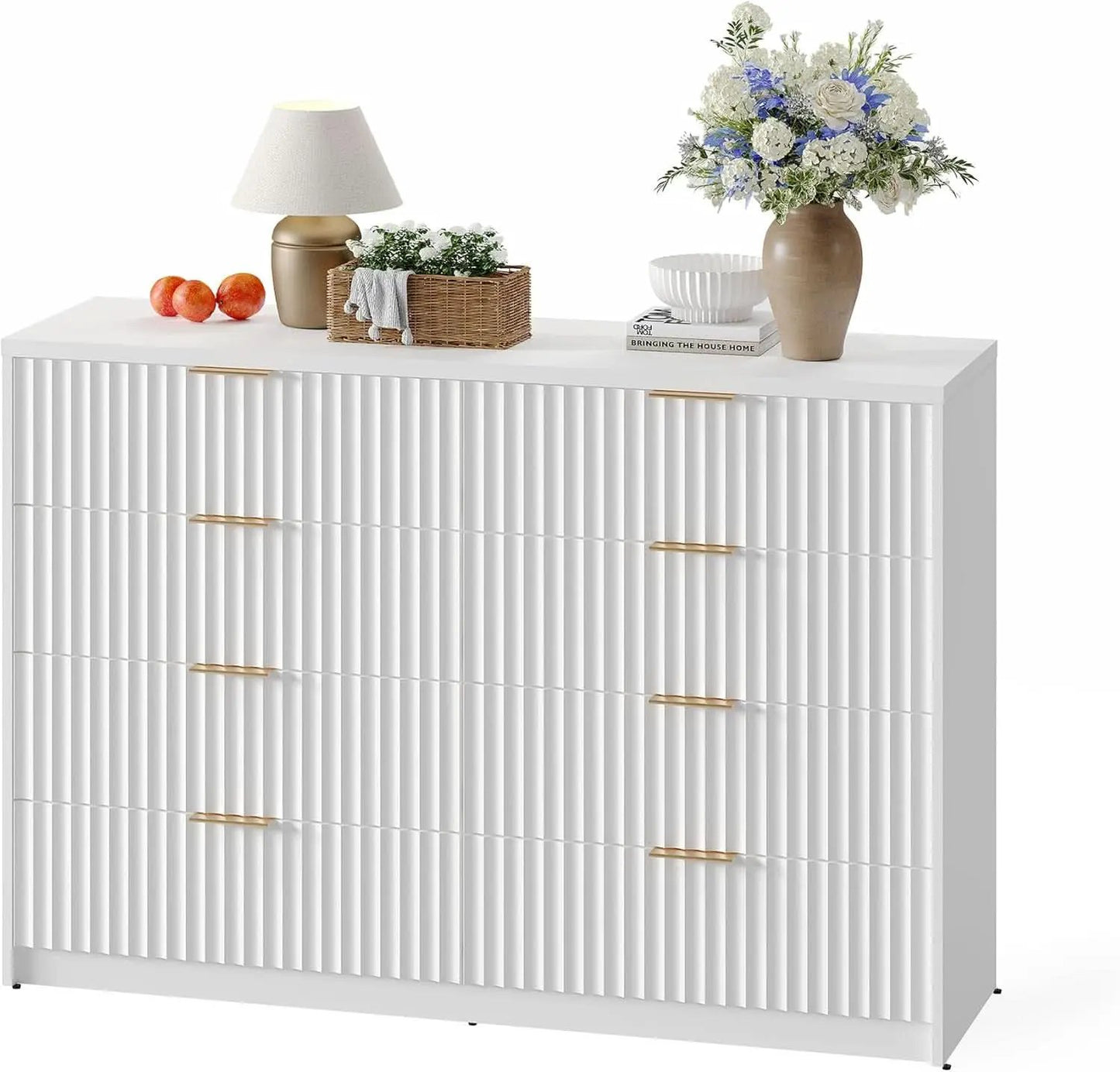 White Solid Maple Dresser Anti Tip LargeCapacityDrawers from PriceLows™