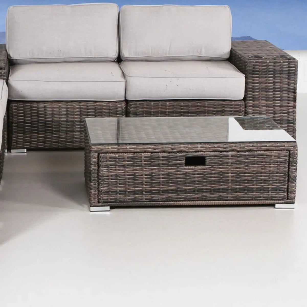 Patio Rattan Sectional Set | Half-Round HDPE Wicker | Rustproof Aluminum Frame | Fully Assembled