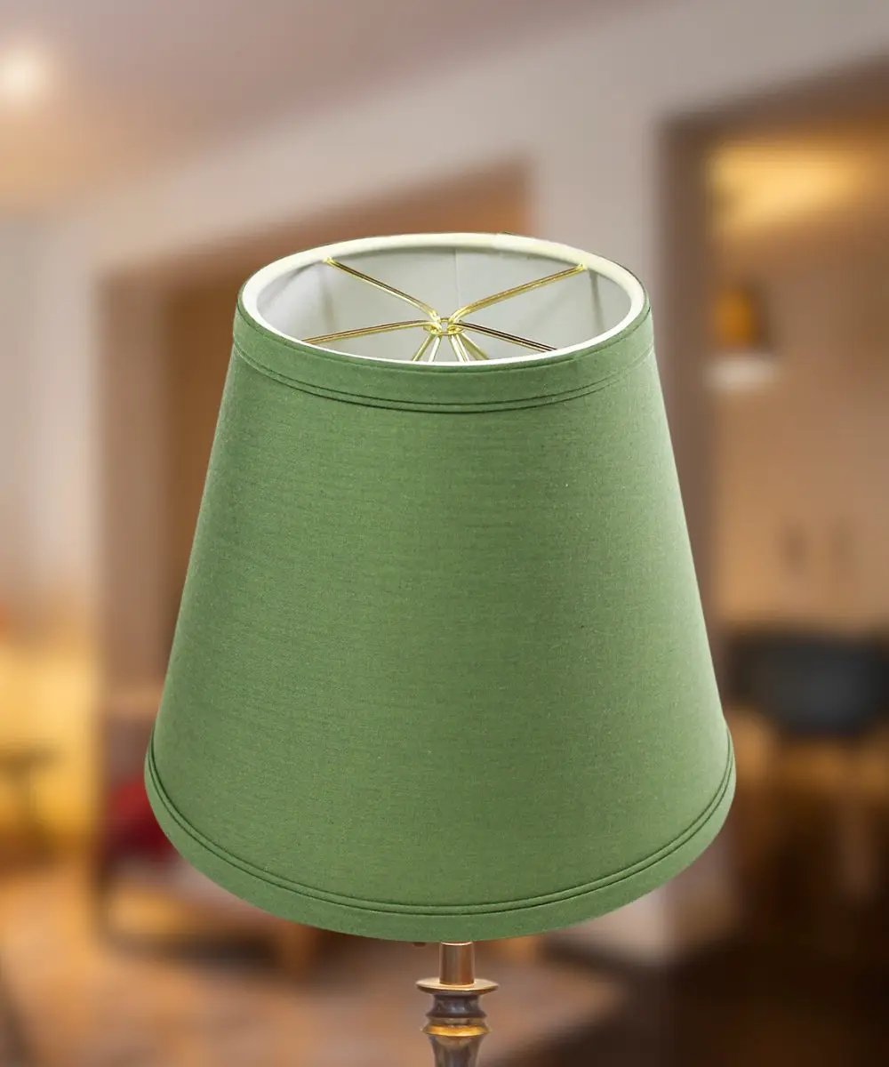 Linen Lamp Shade | 8 X 7 Inch | Clip On | Empire Kale Green